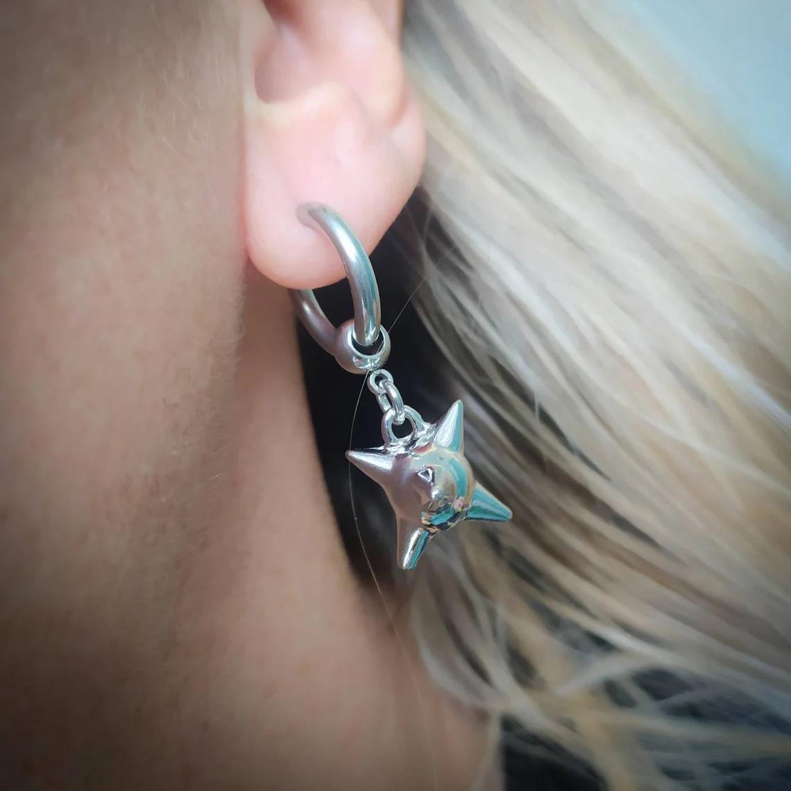 Wholesale nail ball earrings punk earrings alternative gothic earrings gothic jewelry men's earrings